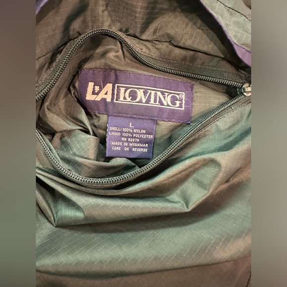 Vintage LA Loving Reversible Green & Blue Jacket size Large - Picture 9 of 10